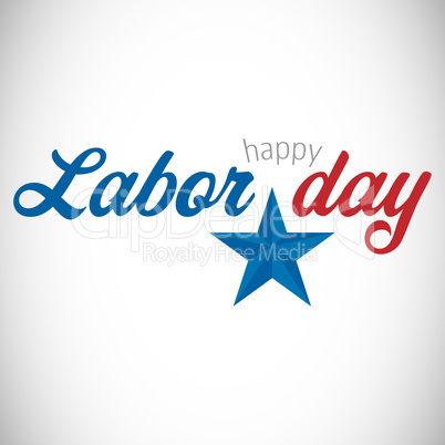 Digital composite image of happy labor day text with star shape