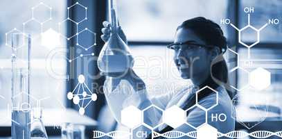 Composite image of graphic image of chemical structure