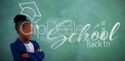 Composite image of back to school text over white background