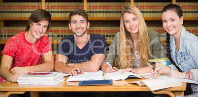 Composite image of students studying