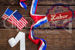 Composite image of digital composite image of happy labor day banner