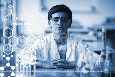 Composite image of graphic image of chemical formulas