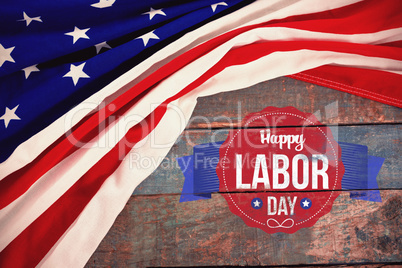 Composite image of happy labor day text in banner