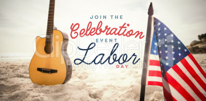 Composite image of digital composite image of join celebratio event labor day text