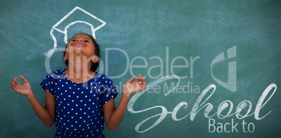 Composite image of back to school text over white background