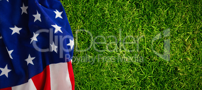 Composite image of star shapes on striped american flag