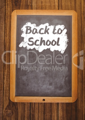 back to school text on blackboard