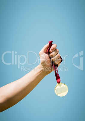 Person holding a trophy on hands