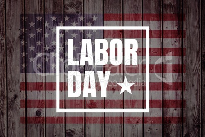 Labor day text over US flag