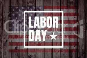 Labor day text over US flag