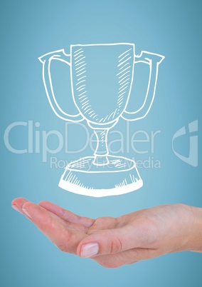 Person holding a trophy icon