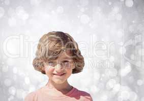 Boy with bright bokeh background