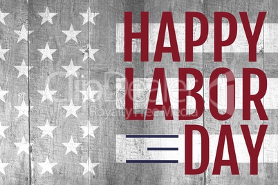 Labor day text over US flag