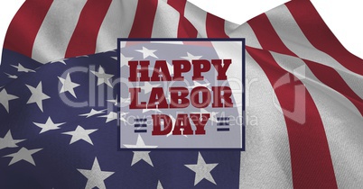 Labor day text over US flag