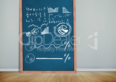 math diagrams on blackboard