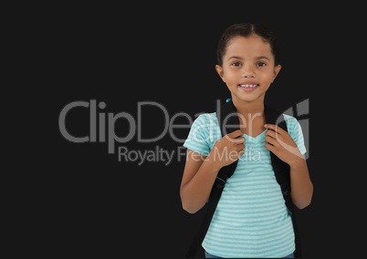 Schoolgirl with dark background