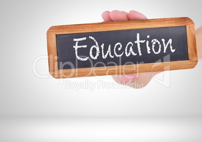 Education text on blackboard