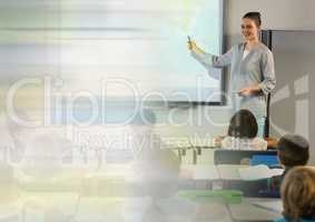 School teacher with class