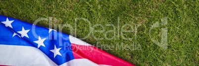USA flag on grass