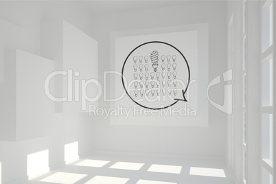 Conceptual graphic on 3D room wall Conceptual graphic on 3D room wall
