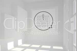 Conceptual graphic on 3D room wall