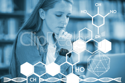 Composite image of graphic image of chemical structure