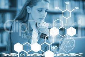 Composite image of graphic image of chemical structure