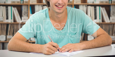 Composite image of student working