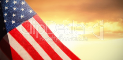 Composite image of close-up of american flag