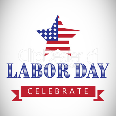 Labor day celebrate text and star shape American flag