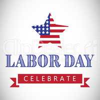 Labor day celebrate text and star shape American flag