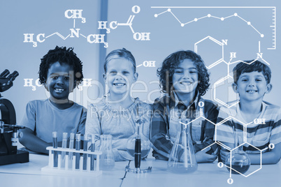 Composite image of digital image of chemical formulas