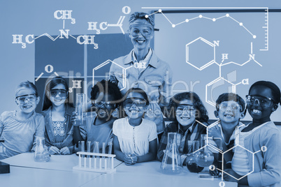 Composite image of digital image of chemical formulas