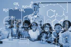 Composite image of digital image of chemical formulas