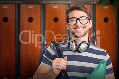 Composite image of happy student