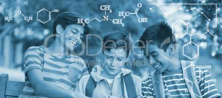 Composite image of digital image of chemical formulas