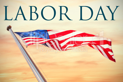 Composite image of labor day text