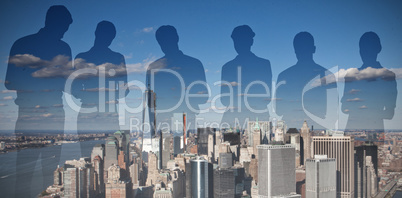 Composite image of silhouettes