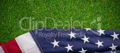 Composite image of close-up of american flag