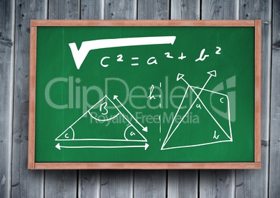 equation diagrams on blackboard