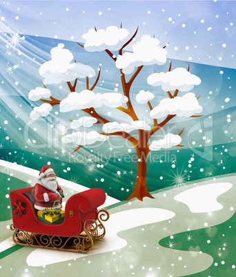 Christmas story: Santa Claus with gifts for the holiday