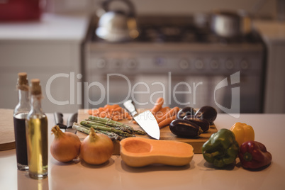 Food ingredients on wooden table