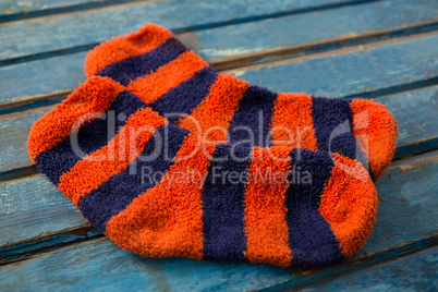 Close up of striped pattern socks