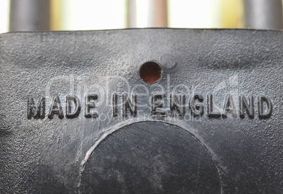 made in England label