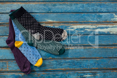 High angle view of socks