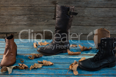 Shoes on table