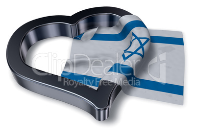 flagge von israel und herz