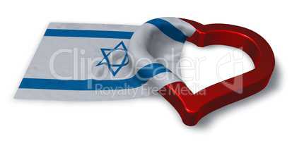 flagge von israel und herz