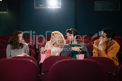 Group of people watching movie