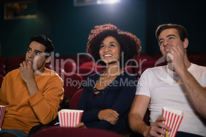 Group of people watching movie